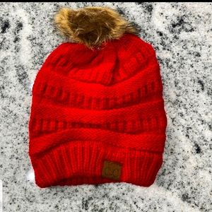 Red Pom Beanie